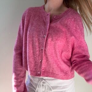 Aritzia Pink Cardigan Sweater